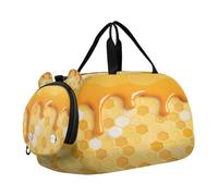 Bolsa de viaje para niños, bolsa de viaje para fin de semana, bolsa de gimnasio con compartimento para zapatos, deportes, escuela, colmena de miel