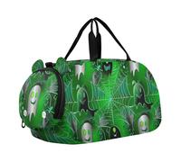Bolsa de viaje para niños, bolsa de viaje para niños, con tréboles verdes y amarillos, bolsa de viaje para bailar, Ghosts Webs Green, Classic
