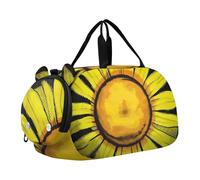 Bolsa de viaje para niños, diseño de flamencos rosados, para fin de semana, para niñas, viajes, deportes, baile, Girasoles amarillos y negros, Classic