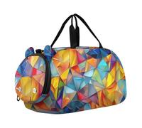 Bolsa de viaje para niños, loros tropicales, pájaros del amor, bolsas de viaje para niñas pequeñas, bolsa de viaje para niños y niñas, Stained Glass Pattern 2 , Classic