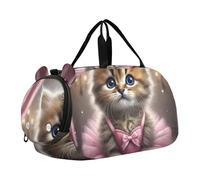 Bolsa de viaje para niños, para el fin de semana, de viaje, para niñas, para bailar, lindo gatito, tutú rosa, Sweet Princess Kitten Ballerina, Classic