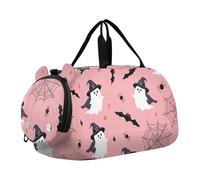 Bolsa de viaje para niños, para fin de semana, con flores alegres, azul sol, cielo, para niñas, bolsa de viaje, gimnasio, equipaje para niños, Pink Cute Ghosts, Classic
