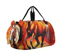 Bolsa de viaje para niños pequeños con diseño de muñeco de nieve y oso de peluche, Pintura de caballo corriendo otoño, Classic