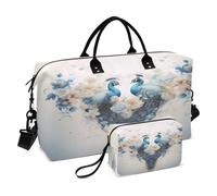 Bolsa de viaje para pájaros, bolsa de gimnasio, hermosa flor de pavo real, bolsa de fin de semana para mujer, con bolsa de aseo de viaje, bolsa de natación, Multi 39, Talla única
