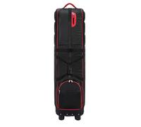 Bolsa de Viaje para Palos, Bolsa Plegable de Nailon para Palos con Ruedas, Estuche de Viaje con Cerradura combinada para entusiastas del (Negro Rojo)