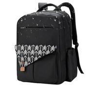 Bolsa de viaje para pañales, pañuelo, organizador de bolsa, gran capacidad de doble capa, multifunción, resistente al agua con puerto de carga, poliéster, 16,93 x 11,81 x 7,48 pulgadas para moms,