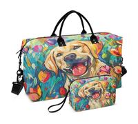 Bolsa de viaje para perro, bolsa de gimnasio, bolsa de fin de semana con diseño de perro labrador, bolsa de fin de semana para mujer, con bolsa de aseo de viaje, bolsa de natación, Multi 87, Talla