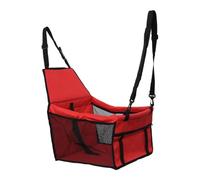 Bolsa de Viaje para Perros Ajuste y Hebilla de Seguridad | PVC Rojo, Fácil de Lavar y Secar, para Viajar en Coche y Trayectos, Uso para Perro