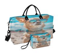 Bolsa de viaje para perros chihuahua para hombres y mujeres, bolsa de gimnasio con bolsa de almacenamiento, bolsa de fin de semana, bolsas de transporte para viajes, gimnasio, yoga, Perro Chihuahua,