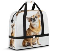 Bolsa de viaje para perros chihuahua para mujeres y hombres, bolsa de fin de semana, plegable, separada, 47 L, bolsa de mano para deportes, gimnasio, yoga, color, 47 L, Organizador de bolsas
