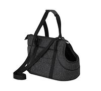 Bolsa de Viaje para Perros, Manos Libres, Bolsa de Transporte, con Bolsillos Laterales, Bolsa para Gatos, con Correa Ajustable para el Hombro, Color Negro, L: 25 x 43 x 27 cm
