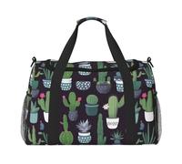 Bolsa de viaje para plantas suculentas y cactus con cremalleras y asas, bolsa de lona plegable grande para vacaciones familiares, Black, Talla única