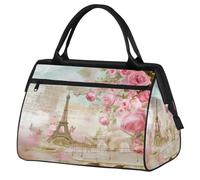 Bolsa de viaje para postales de la Torre Eiffel, para mujeres, hombres, niños y niñas, bolsa de viaje para fin de semana, bolsa de viaje de 24 L para deportes, gimnasio, yoga, color, Big, Organizador