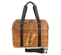 Bolsa de viaje para saxofón con notas musicales para mujeres, hombres, niñas, niños, bolsa de fin de semana, bolsa de viaje de 32 L, bolsa grande para viajes, deportes, gimnasio, color, Big,