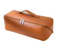 Bolsa de viaje para secador de pelo Dyson, funda de transporte portátil de piel sintética, 33 x 11 x 12 cm, organizador de secador de pelo, plancha rizadora y almacenamiento de alisador, marrón claro