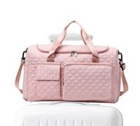 Bolsa de viaje personal - Large Capacity Carry Duffel With Shoe Compartment, Wet And Dry Separation Sports Bag, Widened Shoulder Strap For Women | Lightweight Gym Pocket Outdoor Trips, Rosa, Consulte