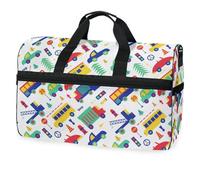 Bolsa de viaje plana con patrón de carretera para hombres, mujeres, niños, niñas, adolescentes, bolsa de gimnasio deportiva de gran tamaño con compartimento para zapatos, bolsa de entrenamiento para