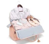 Bolsa de viaje plegable 3 en 1 para ropa de viaje, bolsa de viaje de cuero de gran capacidad con bolsa para zapatos, convertible para colgar traje, vestido, fin de semana, bolsa de viaje grande para