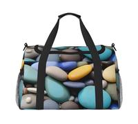 Bolsa de viaje plegable con estampado de guijarros de colores para fin de semana o para la noche