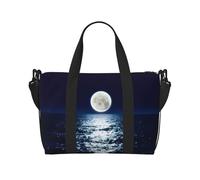 Bolsa de viaje plegable con estampado de luna llena en la noche, ideal para viajes, trabajo, gimnasio, etc