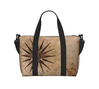 Bolsa de viaje plegable con estampado náutico y mapa de brújula, ideal para viajes, trabajo, gimnasio, etc