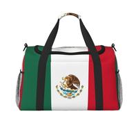 Bolsa de viaje plegable con la bandera de México para escapadas de fin de semana, para viajes espontáneos, color negro, talla única, Negro, One Size