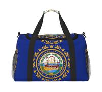 Bolsa de viaje plegable con la bandera del estado de New Hampshire, bolsa de equipaje para escapadas de fin de semana, para viajes espontáneos, color negro, talla única, Negro, One Size