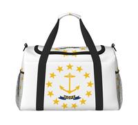 Bolsa de viaje plegable con la bandera del estado de Rhode Island, bolsa de equipaje para escapadas de fin de semana, para viajes espontáneos, color negro, talla única, Negro, One Size