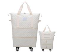 Bolsa de viaje plegable con ruedas, bolsa de viaje enrollable con ruedas, bolsa de equipaje plegable con ruedas, maleta extensible para el viaje de los padres, beige, ver descripción, Ver descripción