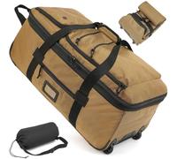 Bolsa de Viaje Plegable con Ruedas Grande 85-100L Expandible Bolsa Deporte Hombre Maleta con Ruedas para Camping Viajes Weekender Duffle Bag, Marrón