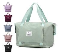 Bolsa de viaje plegable de gran capacidad, bolsa de viaje ligera, impermeable, para llevar en el equipaje con correa fija, separación seca y húmeda, bolsa de viaje plegable para el fin de semana