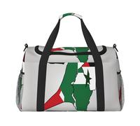Bolsa de viaje plegable Map02 con la bandera del Estado de Palestina, bolsa de equipaje para escapadas de fin de semana, para viajes espontáneos, color negro, talla única, Negro, One Size