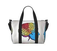 Bolsa de viaje plegable para el cerebro izquierdo y derecho, para fin de semana, gimnasio, hospital, para mujeres y hombres, Black, Talla única