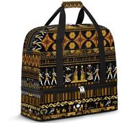 Bolsa de viaje plegable para mujeres y hombres, bolsa de fin de semana de 47 litros con funda para carrito de hombro separada, para deportes, gimnasio, viajes, estampado antiguo de Egipto, color, 47