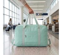 Bolsa de viaje plegable para mujeres y hombres, ligera, con gran capacidad y diseño simple, Verde Menta Piperita, 16.54 x 12.6 x 6.3 inches, Deportes