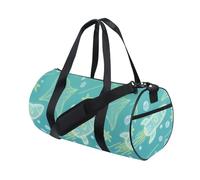 Bolsa de viaje plegable para niños, diseño de manta y peces, color verde y azul