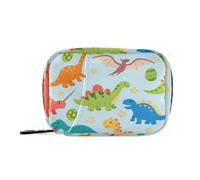 Bolsa de viaje portátil de dibujos animados con diseño de dinosaurios lindos y coloridos con compartimentos desmontables, bolsa de viaje portátil para medicina
