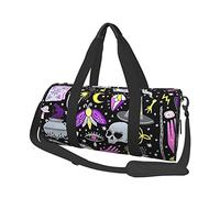 Bolsa de Viaje Redonda Bruja Mágica Brujería Dibujo Bohemio Bolsa de Gimnasio para Hombres Mujeres Bolsa de Lona Bolsa de Deportes, Talla única