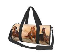 Bolsa de Viaje Redonda Caballo Corriendo en el Desierto Tormenta de Arena Bolsa de Gimnasio para Hombres Mujeres Bolsa de Lona Bolsa de Deportes