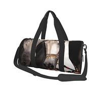 Bolsa de Viaje Redonda Caballos Blancos Bolsa de Gimnasio para Hombres y Mujeres Bolsa de Deporte Bolsa de Deporte