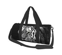 Bolsa de Viaje Redonda con diseño de Tigre Blanco y Negro, Bolsa de Gimnasio para Hombres y Mujeres, Bolsa de Deporte