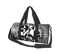 Bolsa de Viaje Redonda con Tema Musical, Claves Musicales, Bolsa de Gimnasio para Hombres y Mujeres, Bolsa de Deporte