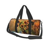 Bolsa de Viaje Redonda florero Girasol Bolsa de Gimnasio para Hombres Mujeres Bolsa de Lona Bolsa de Deportes