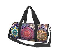 Bolsa de Viaje Redonda Hermosa Flor hexágono Bolsa de Gimnasio para Hombres Mujeres Bolsa de Lona Bolsa de Deportes
