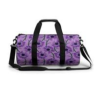 Bolsa de Viaje Redonda Hermosa Flor púrpura Bolsa de Gimnasio para Hombres Mujeres Bolsa de Lona Bolsa de Deportes