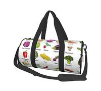 Bolsa de Viaje Redonda Introducción de Varias Verduras Bolsa de Gimnasio para Hombres Mujeres Bolsa de Lona Bolsa de Deportes