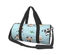 Bolsa de Viaje Redonda Linda Vaca Bolsa de Gimnasio para Hombres Mujeres Bolsa de Lona Bolsa de Deportes