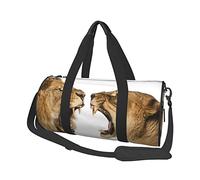 Bolsa de Viaje Redonda Lion Lioness Roar Art Bolsa de Gimnasio para Hombres y Mujeres Bolsa de Deporte