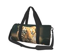 Bolsa de Viaje Redonda Tiger In Grass Field Bolsa de Gimnasio para Hombres y Mujeres Bolsa de Deporte Bolsa de Deporte