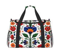 Bolsa de viaje resistente al agua con diseño floral y sinfonía compacta, para deportes, gimnasio y fin de semana para hombres y mujeres